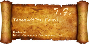 Temesváry Fanni névjegykártya