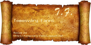 Temesváry Fanni névjegykártya