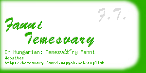fanni temesvary business card